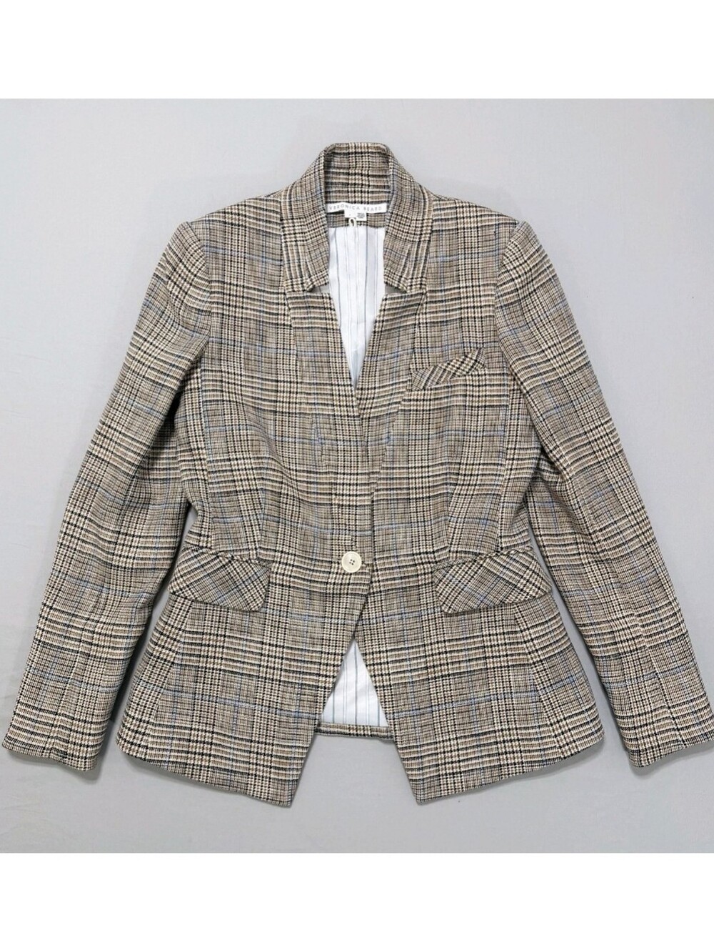 NWOT Veronica Beard $648 Houndstooth Orchid Tweed Jacket Size 14 Multicolor